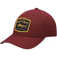 Men's Salty Crew Burgundy Stealth Snapback Hat