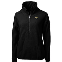 Women's Cutter & Buck Black Jacksonville Jaguars Cascade Eco Sherpa Fleece Half-Zip Pullover Jacket