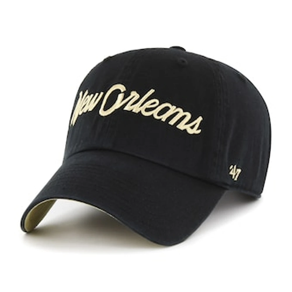 Men's '47 Black New Orleans Saints Crosstown Clean Up Adjustable Hat