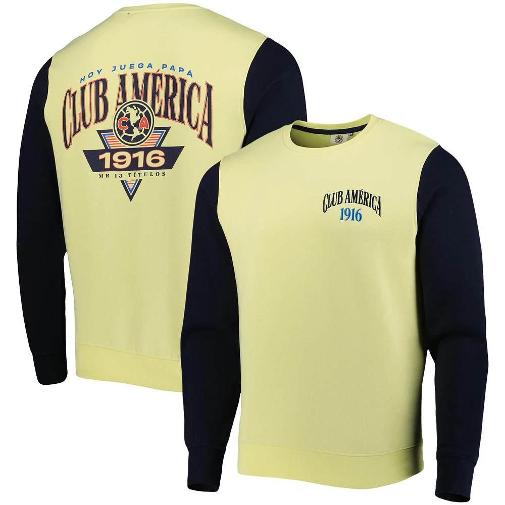 Men's Yellow Club America Retro Pullover Sweatshirt