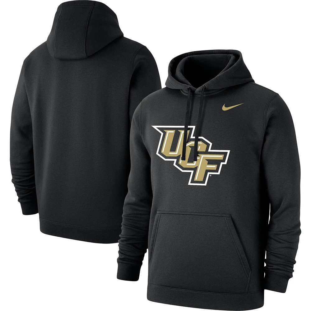 Men's Nike Black UCF Knights Wordmark Logo Club Pullover Hoodie