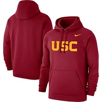 Men's Nike Cardinal USC Trojans Wordmark Logo Club Pullover Hoodie