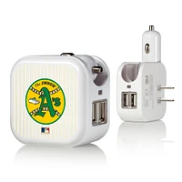 Athletics 2-in-1 Pinstripe Cooperstown Design USB Charger