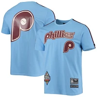 Men's Pro Standard Light Blue/Burgundy Philadelphia Phillies Taping T-Shirt