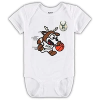 Infant White Milwaukee Bucks Mascot Bodysuit