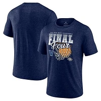 Men's Fanatics Heathered Navy Villanova Wildcats 2022 NCAA Men's Basketball Tournament March Madness Final Four Banners Triblend T-Shirt