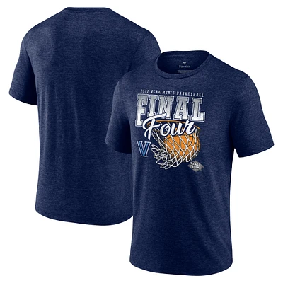 Men's Fanatics Heathered Navy Villanova Wildcats 2022 NCAA Men's Basketball Tournament March Madness Final Four Banners Triblend T-Shirt
