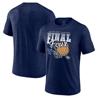Men's Fanatics Heathered Navy Villanova Wildcats 2022 NCAA Men's Basketball Tournament March Madness Final Four Banners Triblend T-Shirt