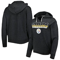 Women's '47 Black Pittsburgh Steelers Color Rise Kennedy Pullover Hoodie