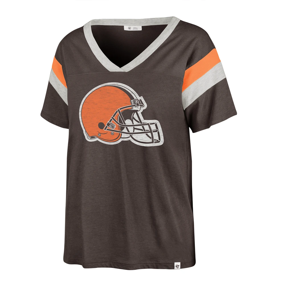 Women's '47 Brown Cleveland Browns Phoenix V-Neck T-Shirt