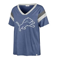 Women's '47 Blue Detroit Lions Phoenix V-Neck T-Shirt