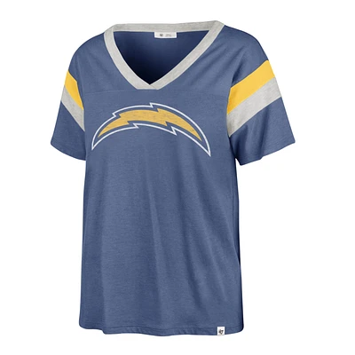 Women's '47 Powder Blue Los Angeles Chargers Phoenix V-Neck T-Shirt