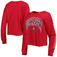 Women's '47 Red Tampa Bay Buccaneers Skyler Parkway Cropped Long Sleeve T-Shirt