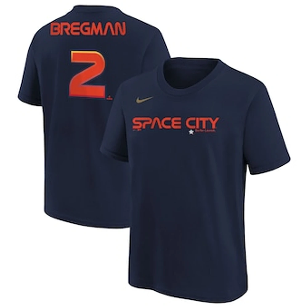 Youth Nike Alex Bregman Navy Houston Astros City Connect Name & Number T-Shirt