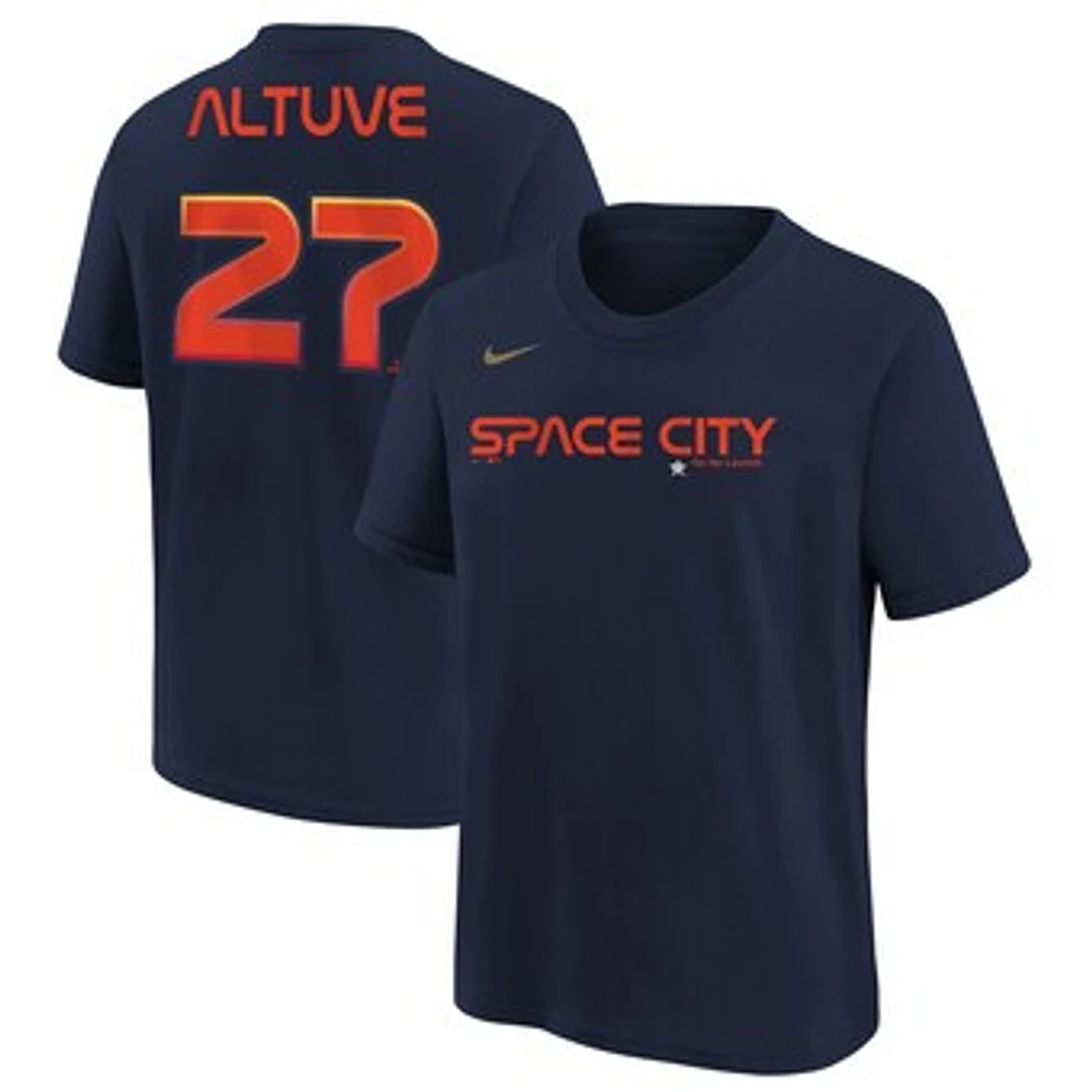 Youth Nike Jose Altuve Navy Houston Astros City Connect Name & Number T-Shirt