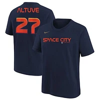 Youth Nike Jose Altuve Navy Houston Astros City Connect Name & Number T-Shirt