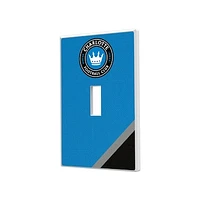 Charlotte FC Diagonal Stripe Design Single Toggle Lightswitch Plate