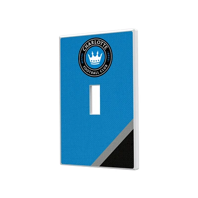 Charlotte FC Diagonal Stripe Design Single Toggle Lightswitch Plate