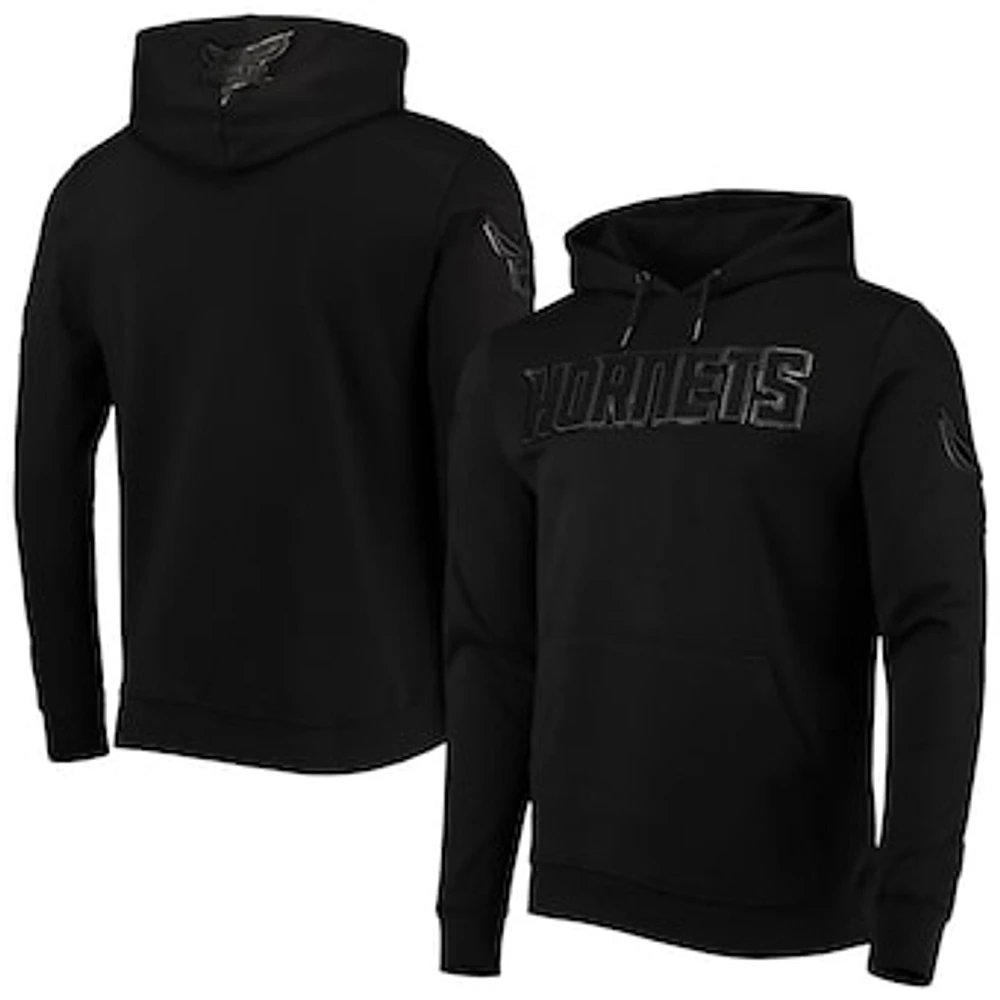 Men's Pro Standard Charlotte Hornets Triple Black Gloss Pullover Hoodie