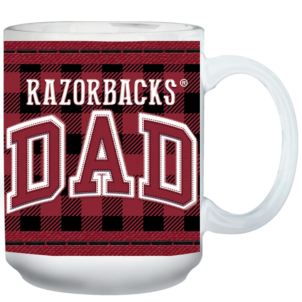 Arkansas Razorbacks 15oz. Buffalo Plaid Father's Day Mug