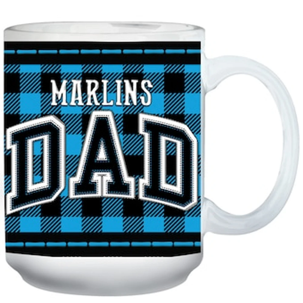 Miami Marlins 15oz. Buffalo Plaid Father's Day Mug