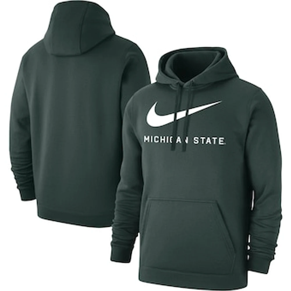 Men's Nike Green Michigan State Spartans Big Swoosh Club Pullover Hoodie