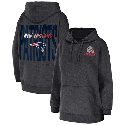 Women's WEAR by Erin Andrews Heather Charcoal New England Patriots Fleece Pullover Hoodie