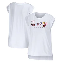 Women's WEAR by Erin Andrews White Arizona Cardinals Greetings From Muscle T-Shirt