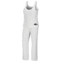 Women's WEAR by Erin Andrews Cream Baltimore Ravens Plus Cozy Scoop Neck Tank Top & Pants Set