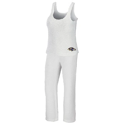 Women's WEAR by Erin Andrews Cream Baltimore Ravens Plus Cozy Scoop Neck Tank Top & Pants Set