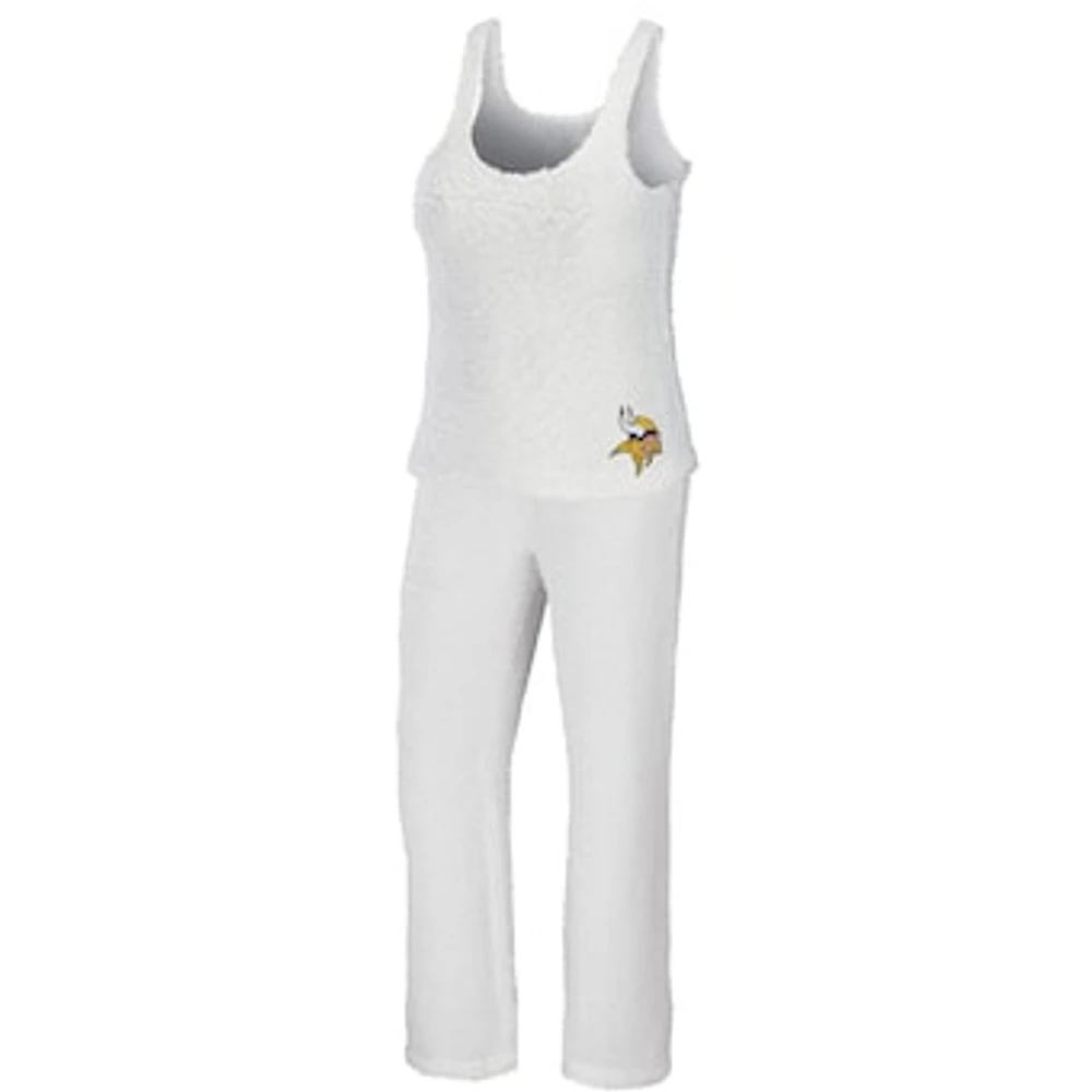 Women's WEAR by Erin Andrews Cream Minnesota Vikings Plus Cozy Scoop Neck Tank Top & Pants Set