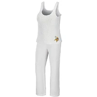 Women's WEAR by Erin Andrews Cream Minnesota Vikings Plus Cozy Scoop Neck Tank Top & Pants Set