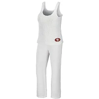 Women's WEAR by Erin Andrews Cream San Francisco 49ers Plus Cozy Scoop Neck Tank Top & Pants Set