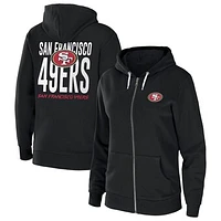 Women's WEAR by Erin Andrews Black San Francisco 49ers Sponge Fleece Full-Zip Hoodie