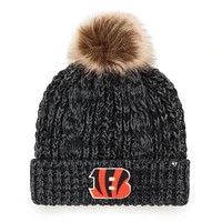 Women's '47 Black Cincinnati Bengals Meeko Cuffed Knit Hat with Pom