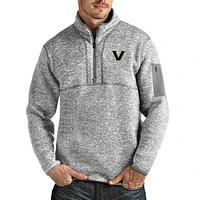 Men's Antigua Heathered Vanderbilt Commodores Fortune Quarter-Zip Pullover Jacket