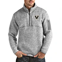 Men's Antigua Heathered Vanderbilt Commodores Fortune Quarter-Zip Pullover Jacket