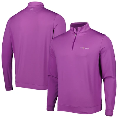 Men's Peter Millar Purple THE PLAYERS Perth Melange Quarter-Zip Top