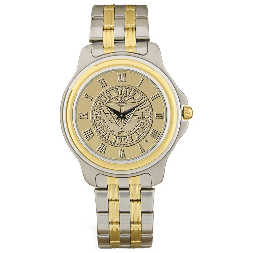 Gold/Silver Youngstown State Penguins Two-Tone Medallion Wristwatch