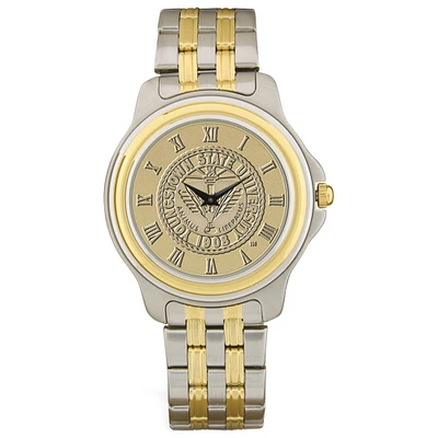 Gold/Silver Youngstown State Penguins Two-Tone Medallion Wristwatch