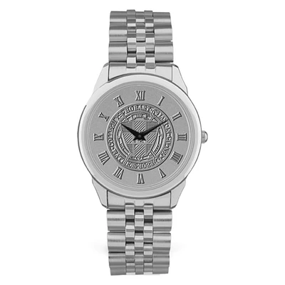 Silver Hobart & William Smith Colleges Team Medallion Rolled Link Bracelet Wristwatch