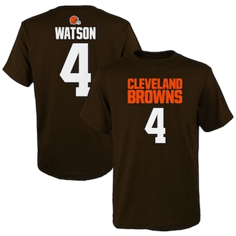 Youth Deshaun Watson Brown Cleveland Browns Mainliner Player Name & Number T-Shirt