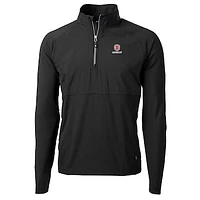 Men's Cutter & Buck Black Bradley Braves Adapt Eco Knit Hybrid Recycled Quarter-Zip Pullover Top
