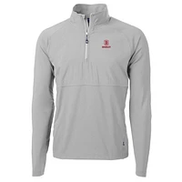 Men's Cutter & Buck Silver Bradley Braves Adapt Eco Knit Hybrid Recycled Quarter-Zip Pullover Top