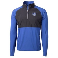 Men's Cutter & Buck Black Saint Louis Billikens Adapt Eco Knit Hybrid Recycled Quarter-Zip Pullover Top