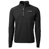 Men's Cutter & Buck Black Spelman College Jaguars Adapt Eco Knit Hybrid Recycled Quarter-Zip Pullover Top