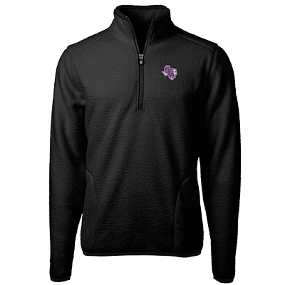 Men's Cutter & Buck Stephen F Austin Lumberjacks Team Logo Cascade Eco Sherpa Fleece Quarter-Zip Pullover Jacket