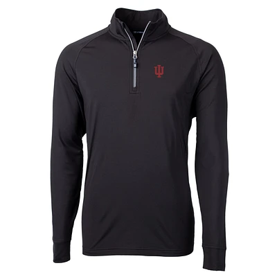 Men's Cutter & Buck Indiana Hoosiers Adapt Eco Knit Stretch Recycled Quarter-Zip Pullover Top