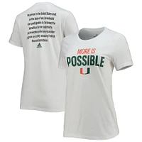 Women's adidas White Miami Hurricanes More Is Possible T-Shirt