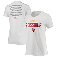 Women's adidas White Louisville Cardinals More Is Possible T-Shirt